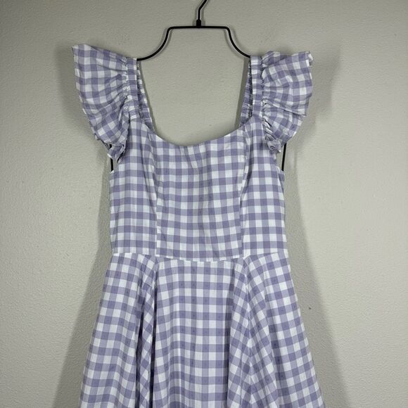 Hill House Daphne Dress Lilac Purple Gingham Clip Dot Check Cottagecore Small - Picture 2 of 13